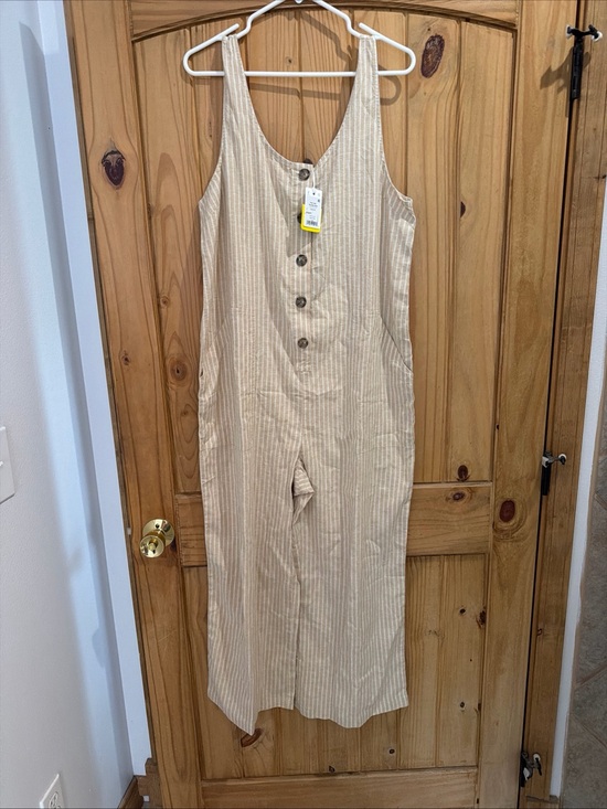 Marine Layer Pants - NWT Marine Layer Sydney Beach Jumpsuit in Natural Stripe - Size Large